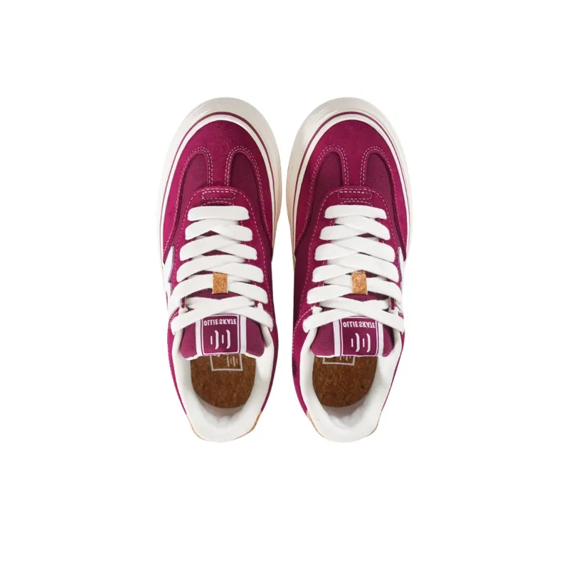 Ollieskate Wear resistant And Lightweight Low Top Skateboard Shoes Unisex Burgundy-3