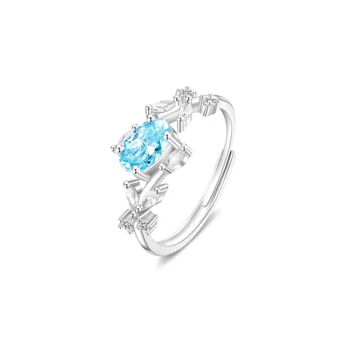Lao Feng Xiang Natural S925 Silver Rings Women's