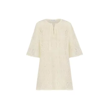 DIOR Long Sleeved Dress Women's Beige