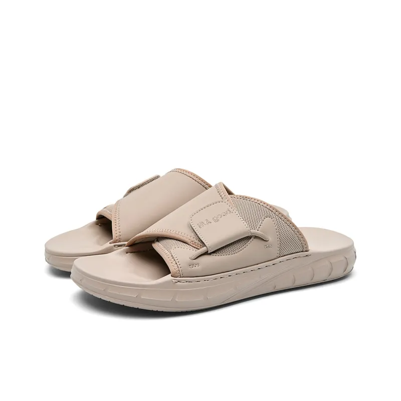 HLA Rubber Sole Slide Slippers Men's Apricot-1
