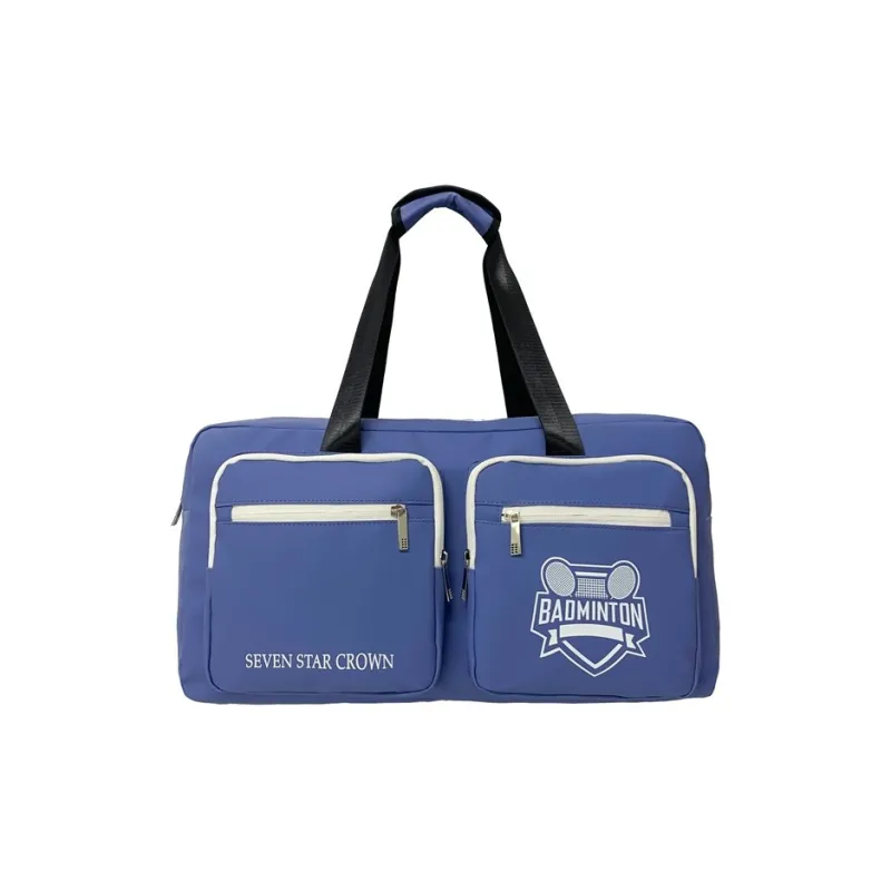 Moonshine PU Travel Bag Unisex Ecru/Black/Blue-6