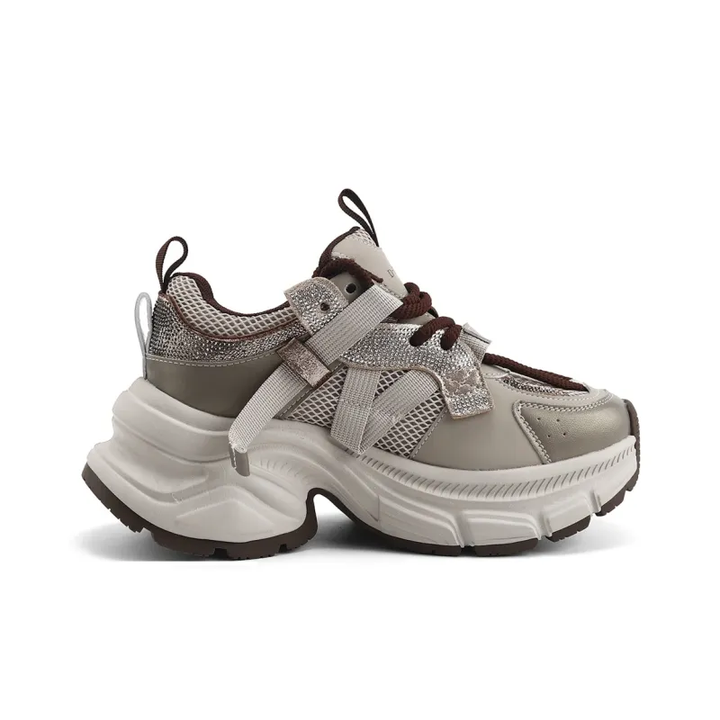 DHARRY Leisure Time Collection Height Increasing Low Top Chunky Sneakers Women's-2