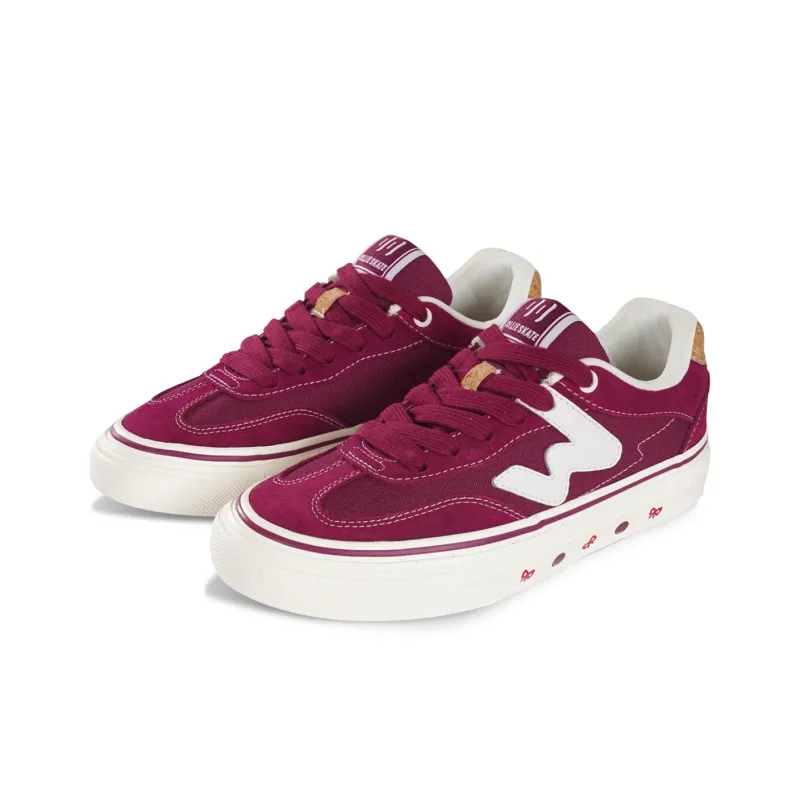 Ollieskate Wear resistant And Lightweight Low Top Skateboard Shoes Unisex Burgundy-2