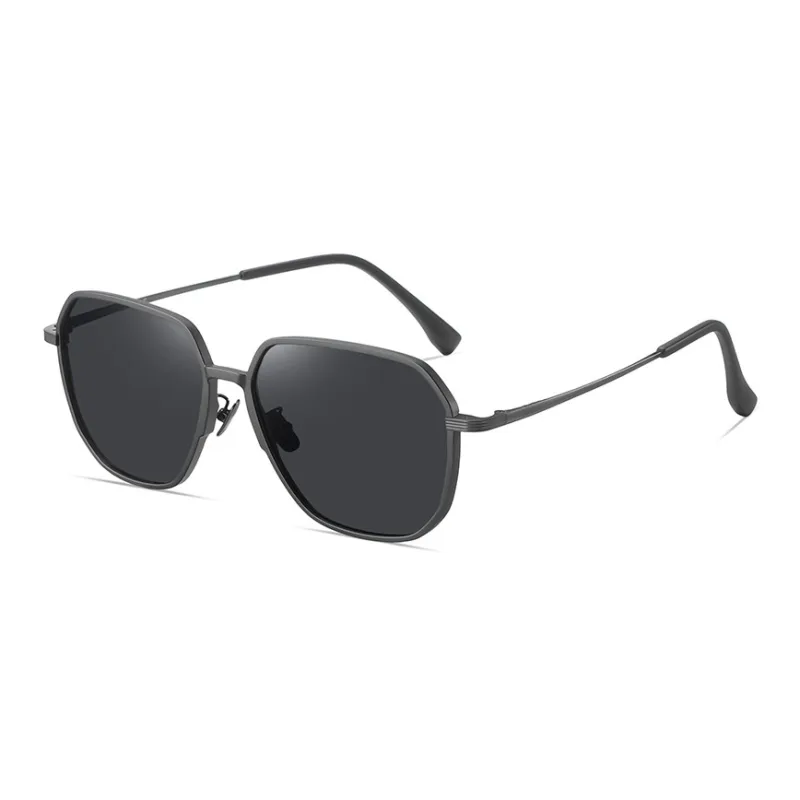 PRETTYALLUSION TR/Memory Plastic Grilamid TR90 Irregular Shape Sunglasses Men's-0