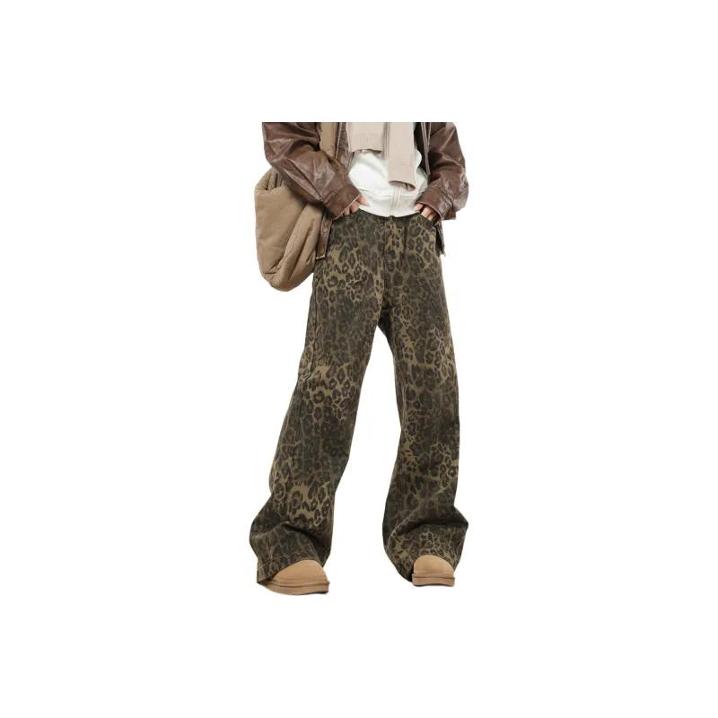 Imcrasy Jeans Unisex Leopard Print-0