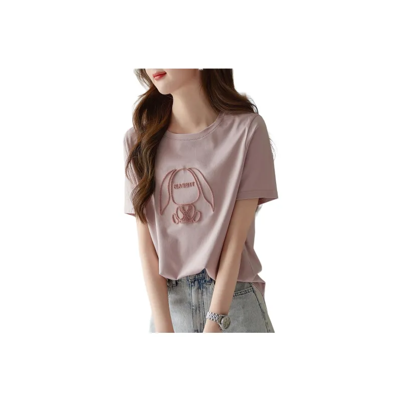 Mu Xiao Xin T Shirts Women's Pink-0