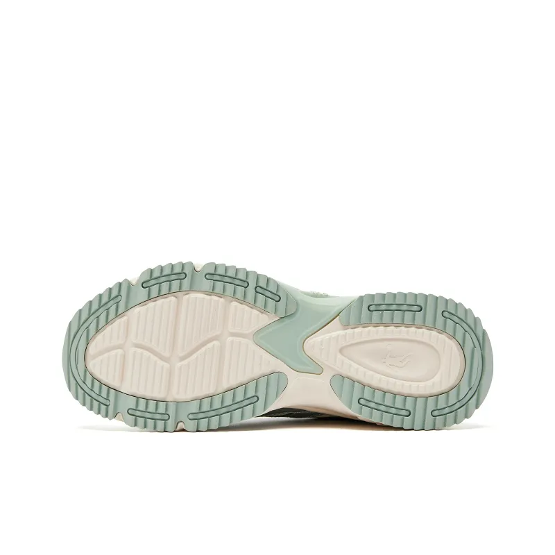 QIAODAN Slip Resistant, Abrasion Resistant, Lightweight Low Top Casual Shoes Women's White Silver Green-4