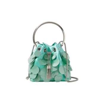 Jimmy Choo Satin Fabric Handbag Women's Green