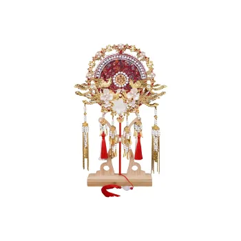 TLIT Twill Damask And Silk Newlywed Chinese Fashion Trend DIY Finished Product New Chinese Style Round Folding Fan