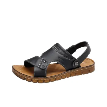 AOKANG Beach Sandals Men Yellow Brown