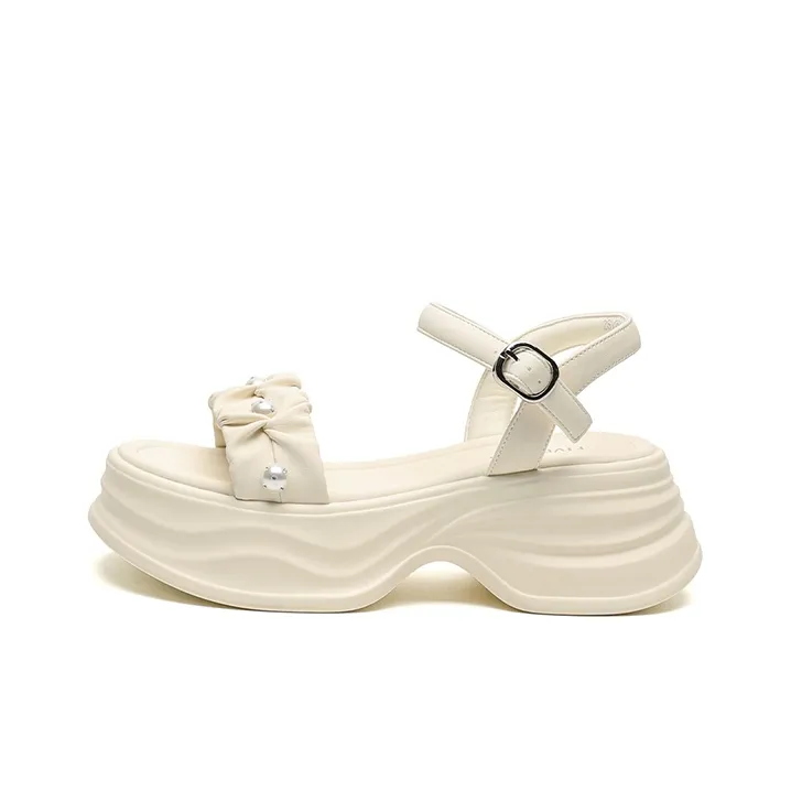 FIVE PLUS One Strap Sandals 6cm Women's Beige-0