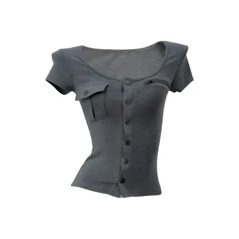 DOKZB T Shirts Women's Mist Gray
