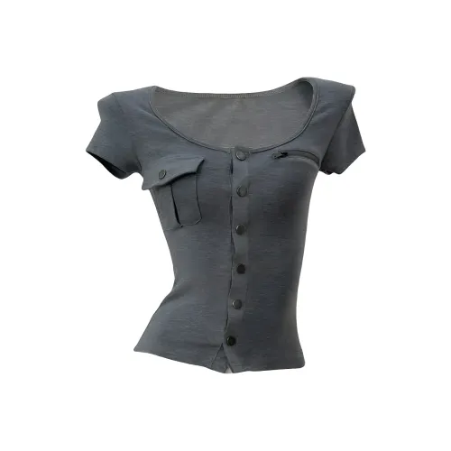 DOKZB T Shirts Women's Mist Gray