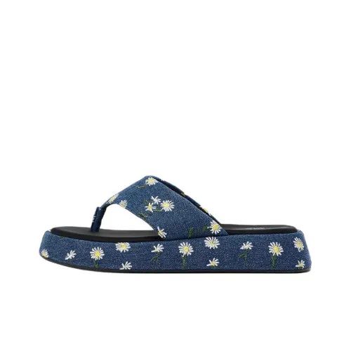 ZARA Abrasion Resistant Flip Flops Women's Blue