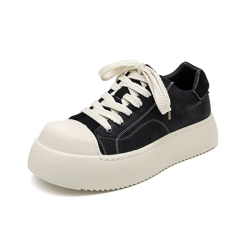 MADALLO Anti Slip Wear Resistant Low Top Skateboard Shoes Men's Black-1