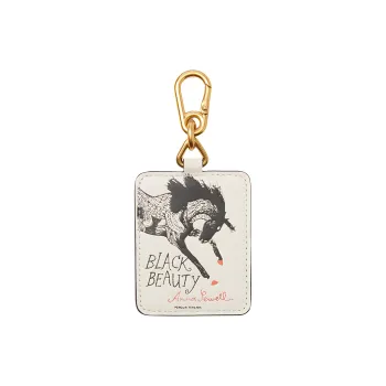 Kate Spade Storyteller Cow Leather Metal Keychain Key Pouch Women's White