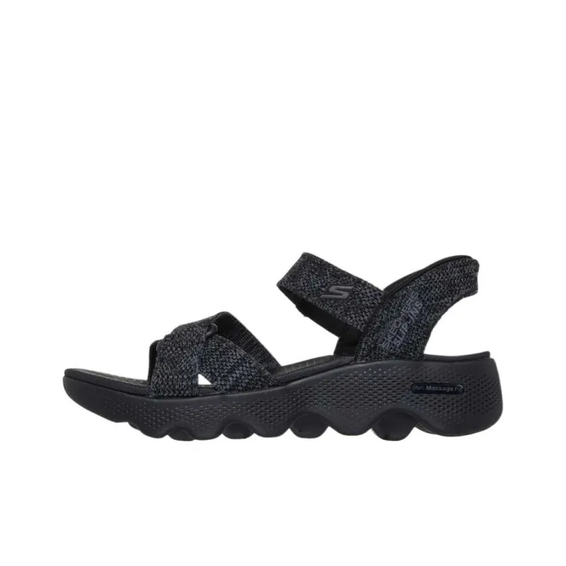 Skechers Go Walk Massage Fit Beach Sandals Women's Black-0