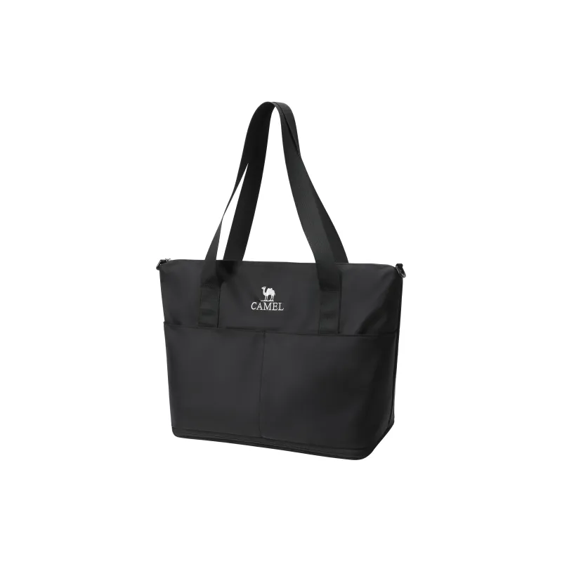 CAMEL Twill Composite Fabric Tote Handbag Unisex-0