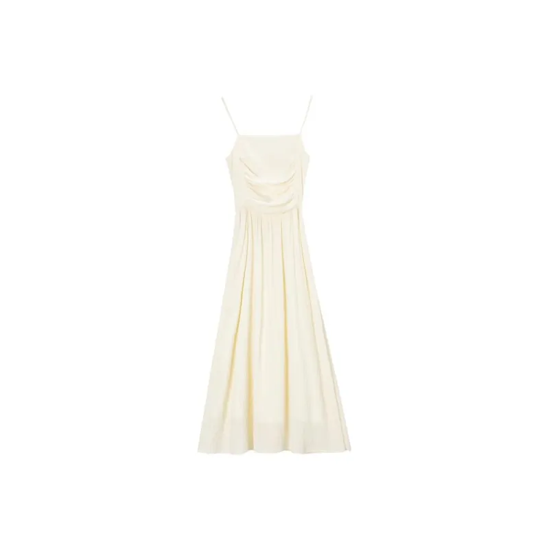 Mu Xiao Xin Slip Dresses Women's Beige Apricot-4
