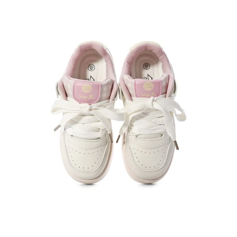 The New Age Family Low Top Skateboard Shoes Women's Beige Pink-2