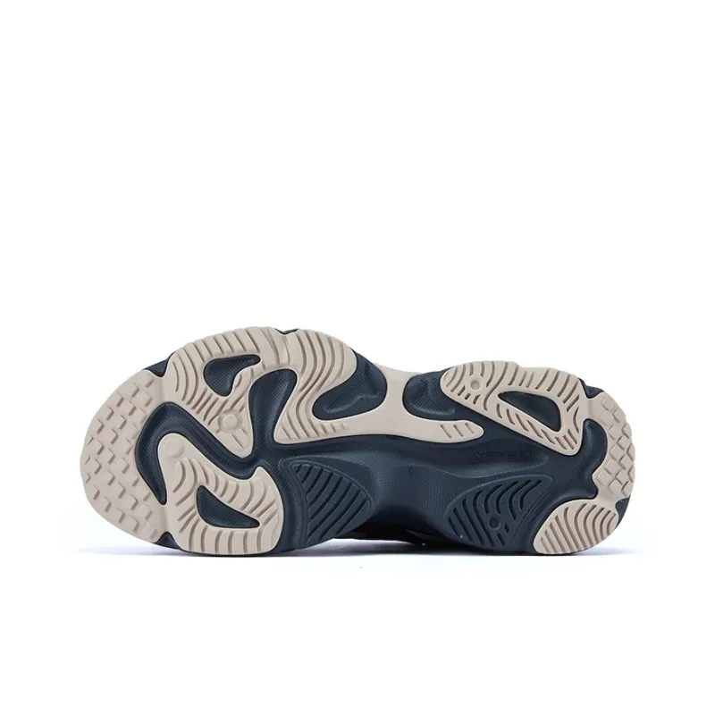 XTEP Cushioning Coverage Abrasion Resistant Lightweight Slip Resistant Low Top Chunky Sneakers Men's Gray Black Cyan-4