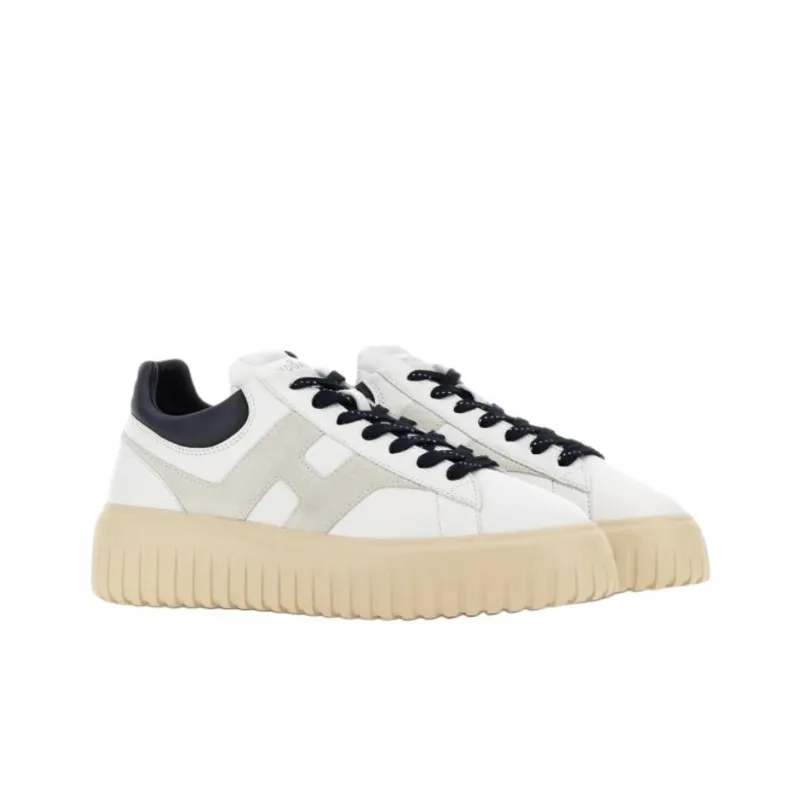HOGAN H Stripes Low Top Skateboard Shoes Men's White Gray-2