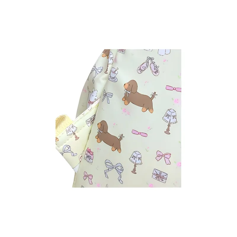 H YXIANG Nylon Backpack Regular Women's Floral Puppy-4