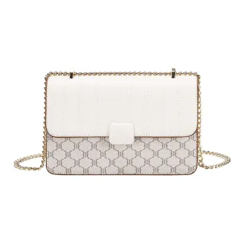 PESASRIE Cow Leather Shoulder Bag Women's Ecru