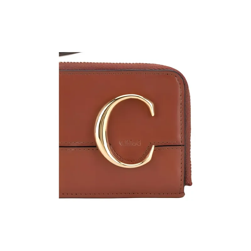Chloe Chloé Bags Cow Leather Card Holder Women's Brown-3