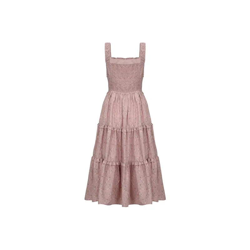 CHIWAWAMEME Slip Dresses Women's Peachy Pink Floral Long Skirt-1