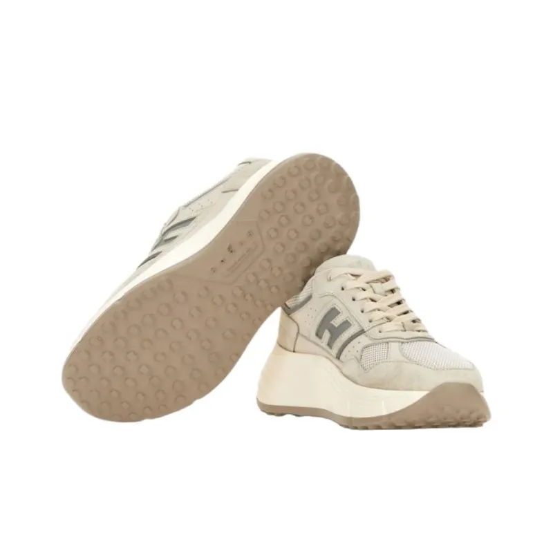 HOGAN Hi Fi Collection H669 Low Top Casual Shoes Women's Gray Brown-4