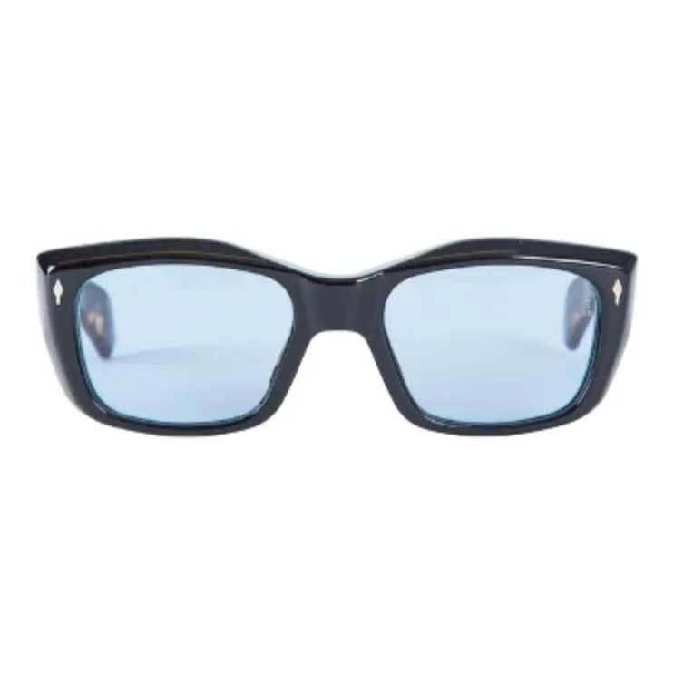 JACQUES MARIE MAGE Acetate Rectangular Sunglasses Unisex Black-1