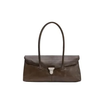 Lemaire Cow Leather Handbag, Shoulder Bag Women's Khaki Brown