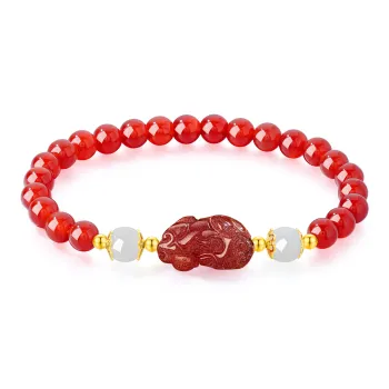 Lao Feng Xiang Natural Agate Bracelets Women's