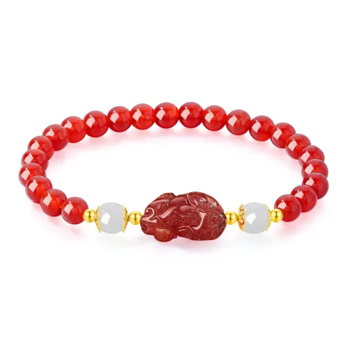 Lao Feng Xiang Natural Agate Bracelets Women's