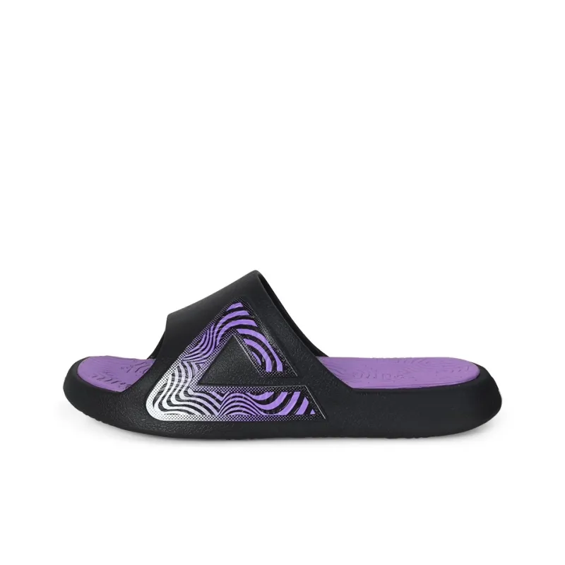 PEAK Tai Ji1.0 Slip Resistant Abrasion Resistant Cushioning Slide Slippers Men's Black Purple-0