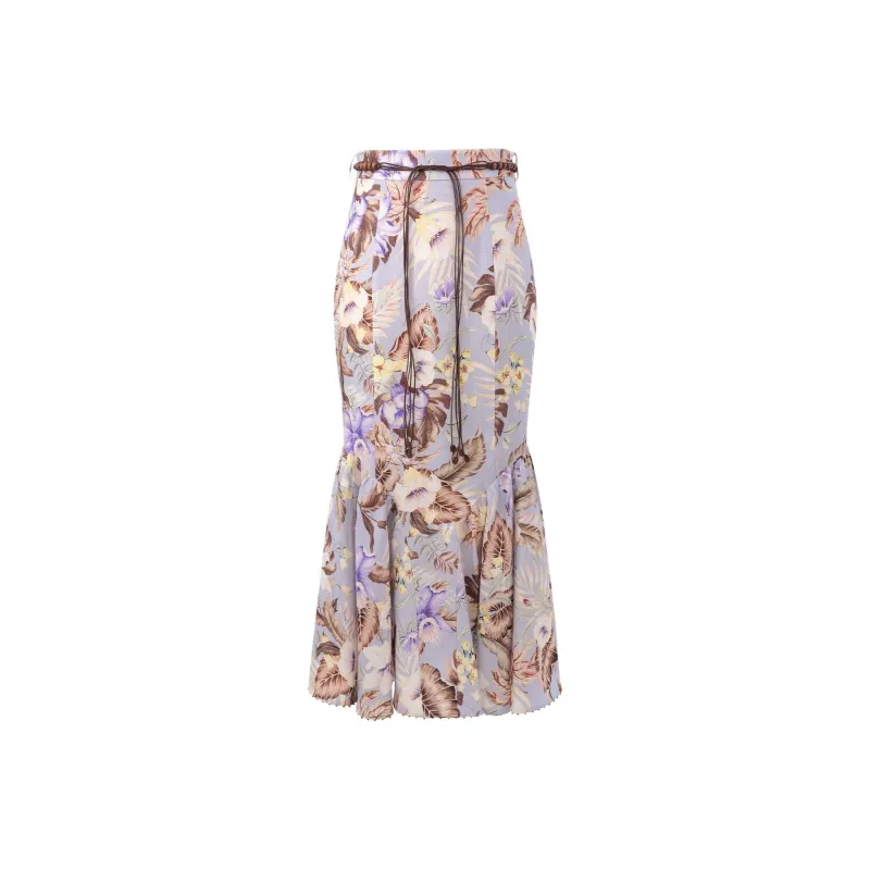 Zimmermann SS25 Casual Long Skirt Women's Pink Blue-0