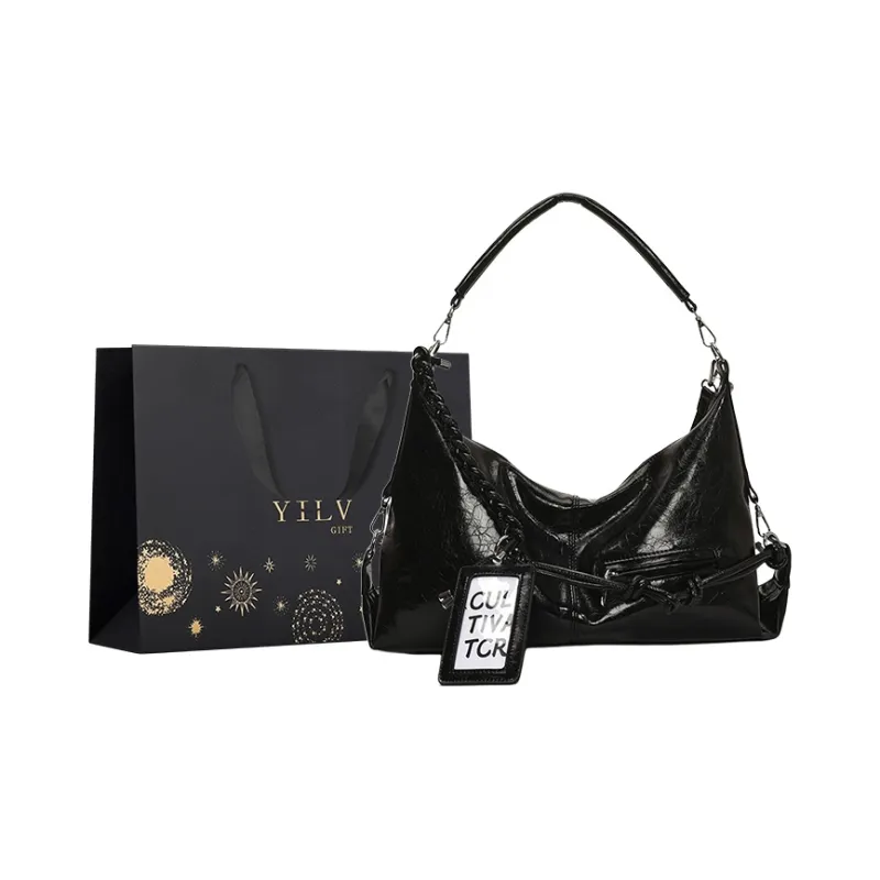 Yi Brigade PU Shoulder Bag Regular Women's Black/White/Red/Silver-0