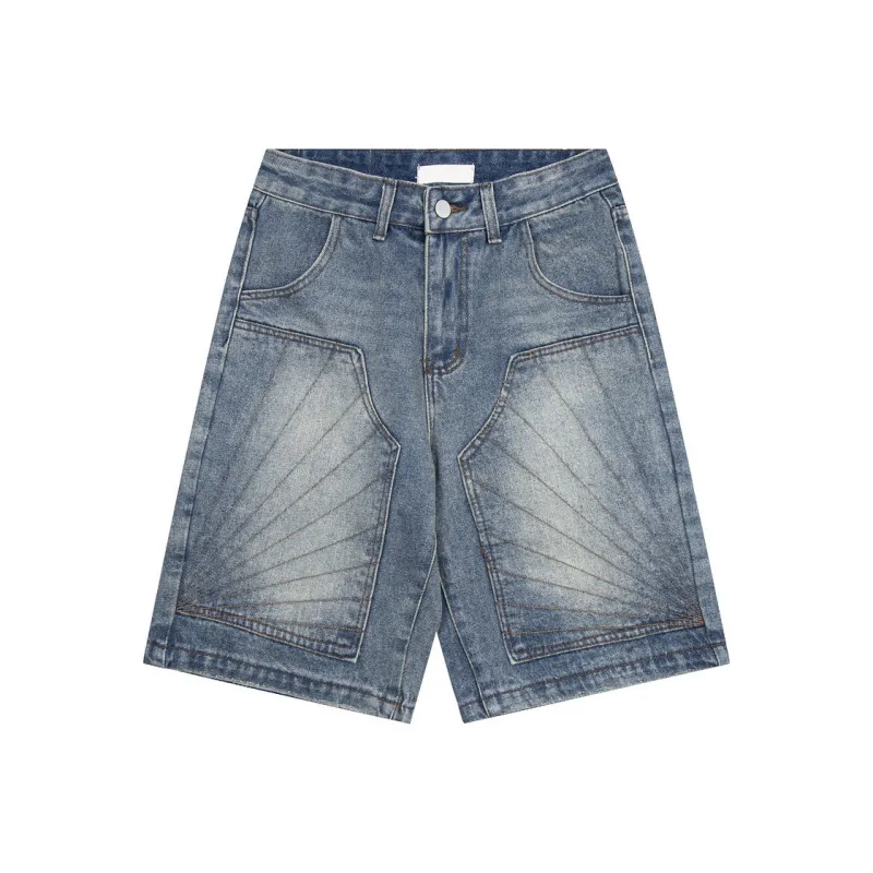 HLPT Denim Shorts Unisex Blue-0