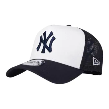 New Era Cotton Baseball Caps Unisex White/Navy Blue