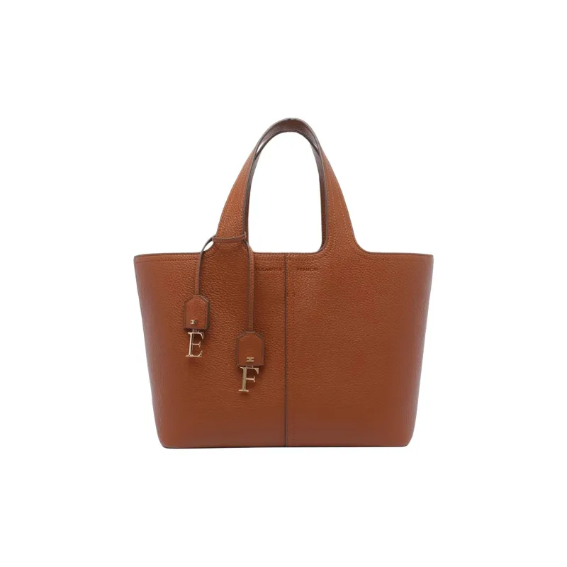 Elisabetta Franchi Polyester Tote Bag, Shopping Bag, Handbag Medium Size Women's Brown-0