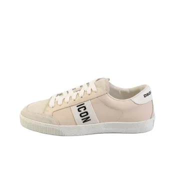 DSQUARED 2 Low Top Skateboard Shoes Men's Ivory White