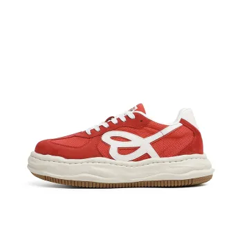 Angelmi Abrasion Resistant Slip Resistant Height Increasing Low Top Casual Shoes Unisex Red