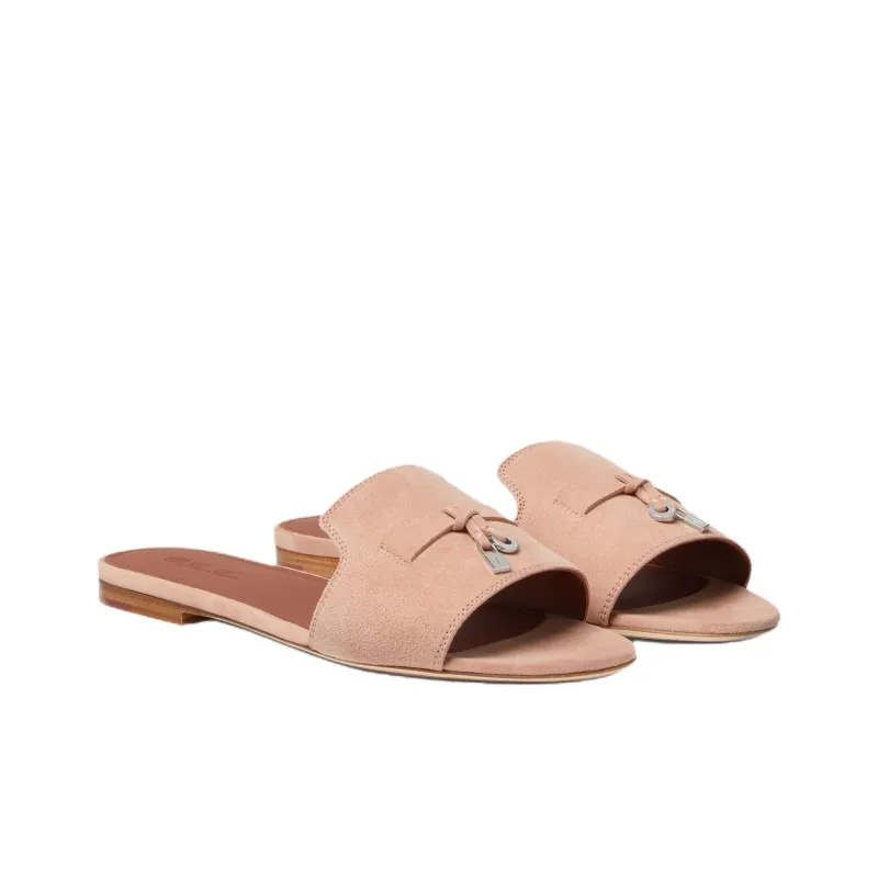 Loro Piana Slide Slippers Women's Pink-2