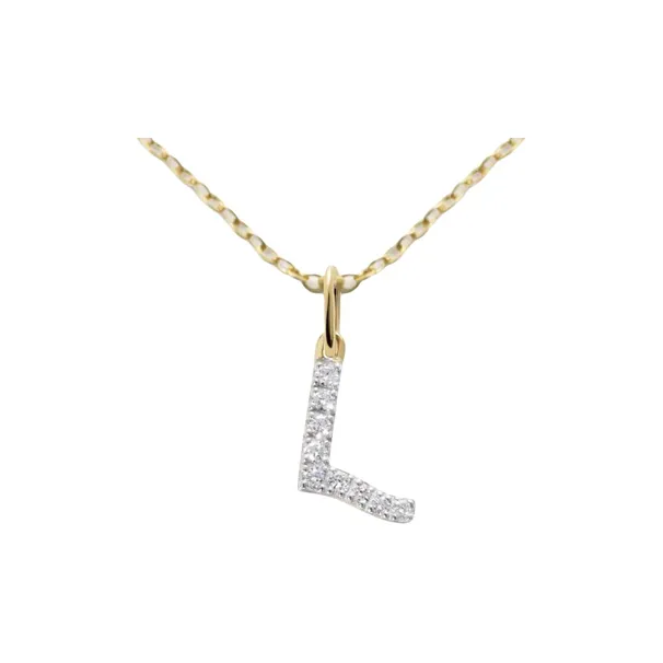 Monica Vinader 14kt Yellow Gold L Diamond Necklace-0