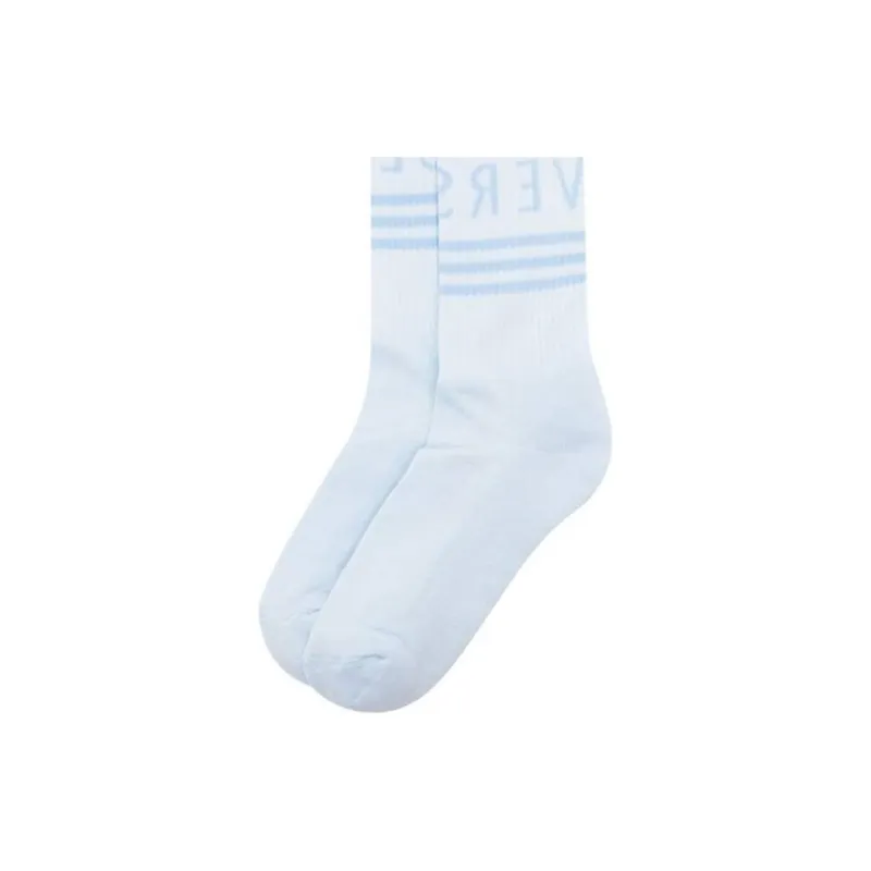 VERSACE SS24 Mid Calf Socks Women's Blue-3