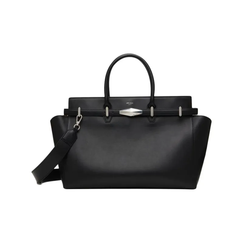 Jimmy Choo Diamond Calfskin Handbag Medium Size Women's Black-0
