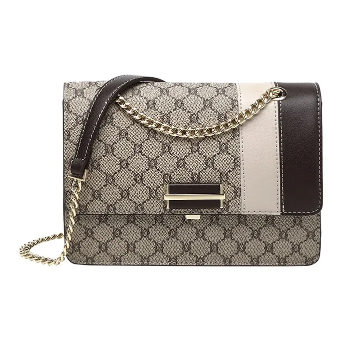 PESASRIE PVC Shoulder Bag, Crossbody Bag Women's Diamond Gray Coffee-0