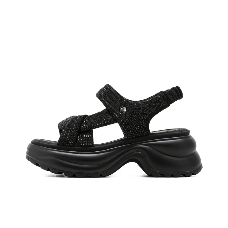 C°BANNER Beach Sandals Women's Beige/Black/Apricot-5