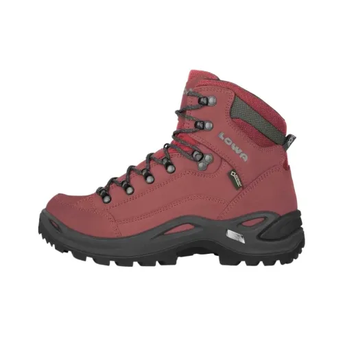 Lowa Renegade Mid Top Hiking Shoes Women's Red
